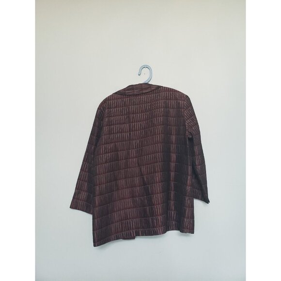 UC2 Under Construction Women L Blazer Jacket Open Front Purple Business Stitched - Picture 2 of 5